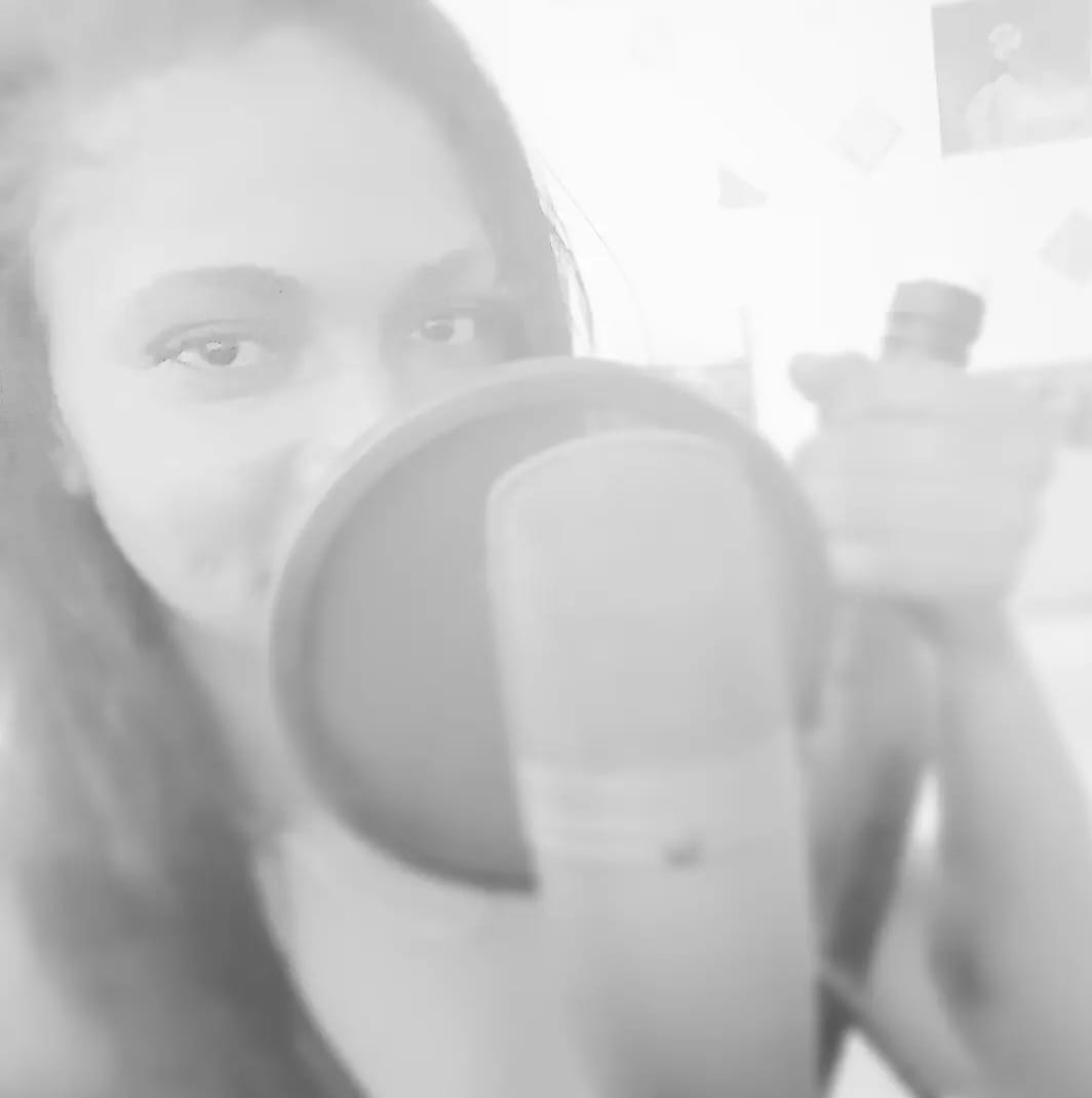 Artistic black and white portrait of Spirit Kewahres, Trinidadian dance-electronic artist